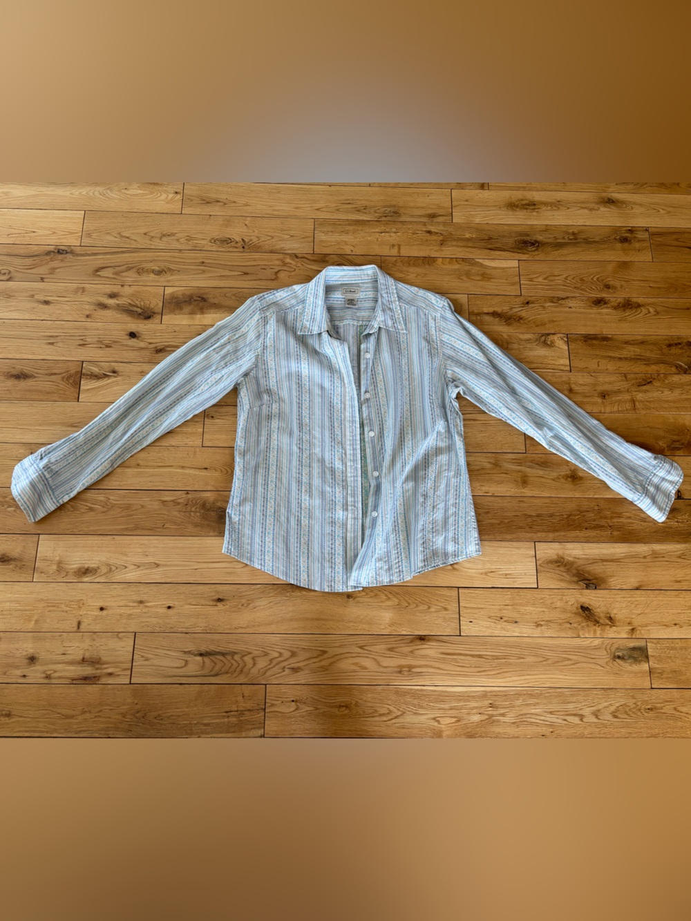 LL Bean VTG floral stripe button down